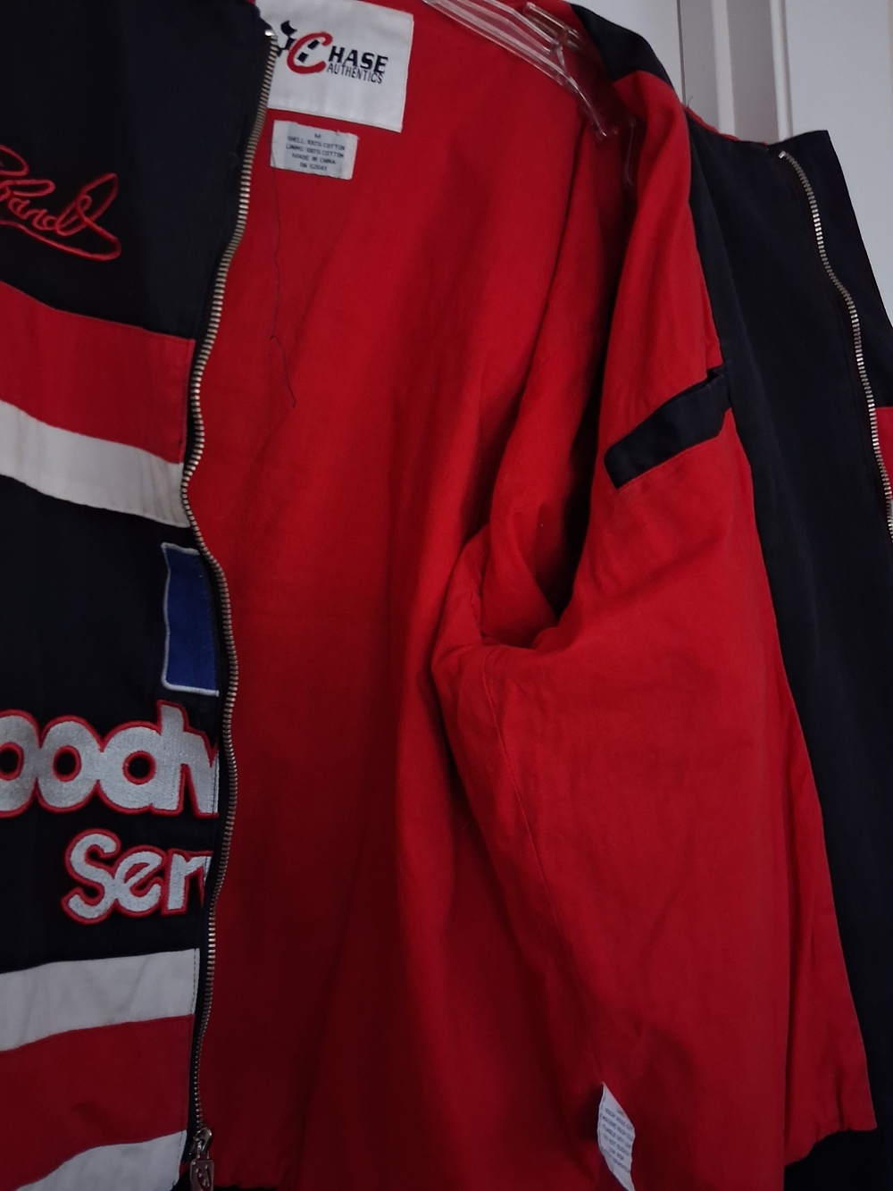 Chase Authentics Red & Black Logo Cotton Jacket - Picture 9 of 9